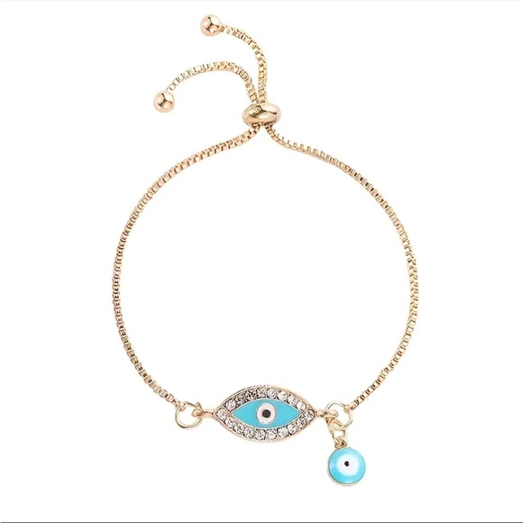 ✨Teal & Gold Evil Eye Bracelet✨ NEW INVENTORY!! - Picture 3 of 9